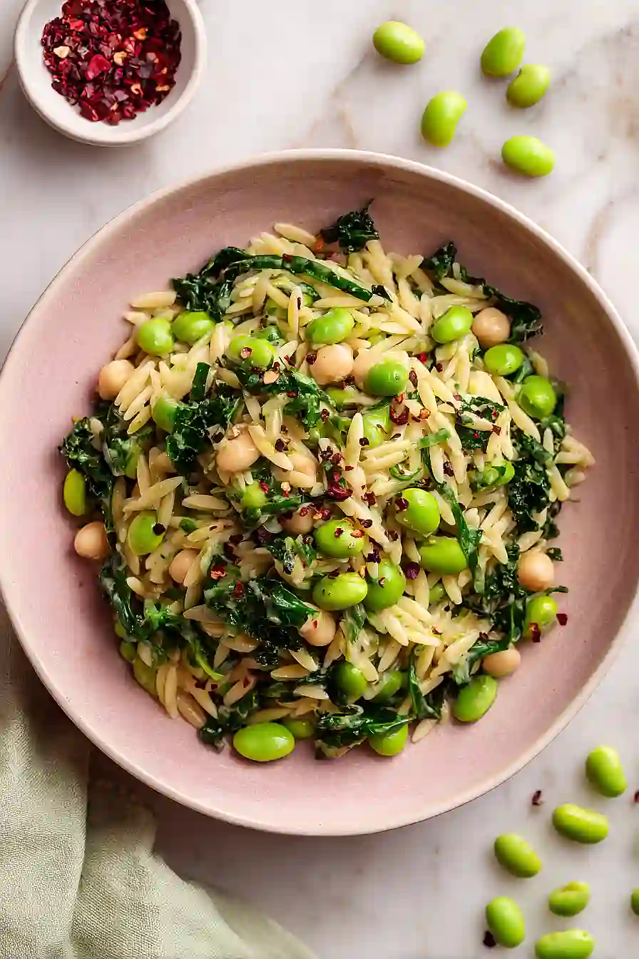 vegan edamame pasta salad