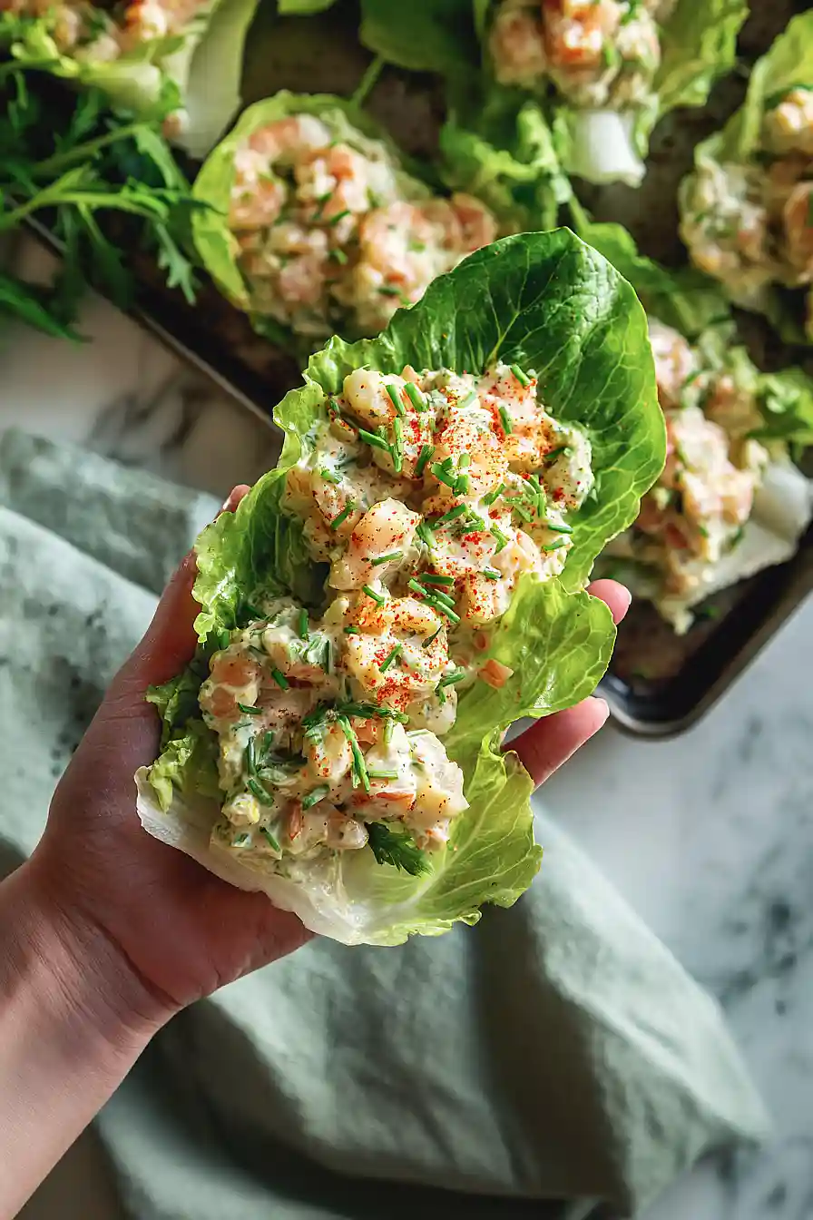 shrimp salad lettuce wraps