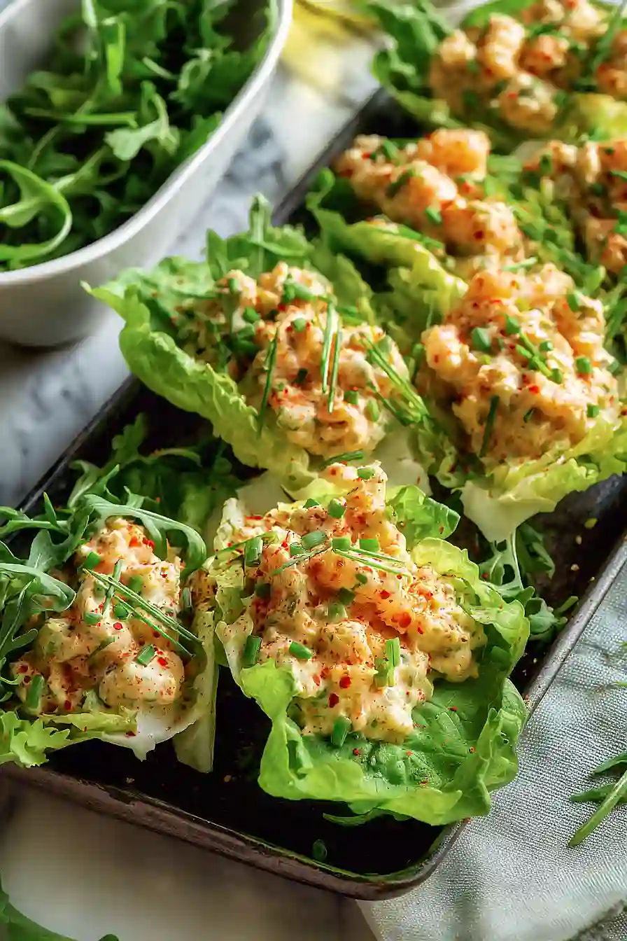 shrimp salad lettuce wraps