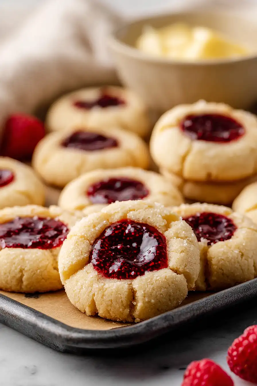 raspberry thumbprint cookies
