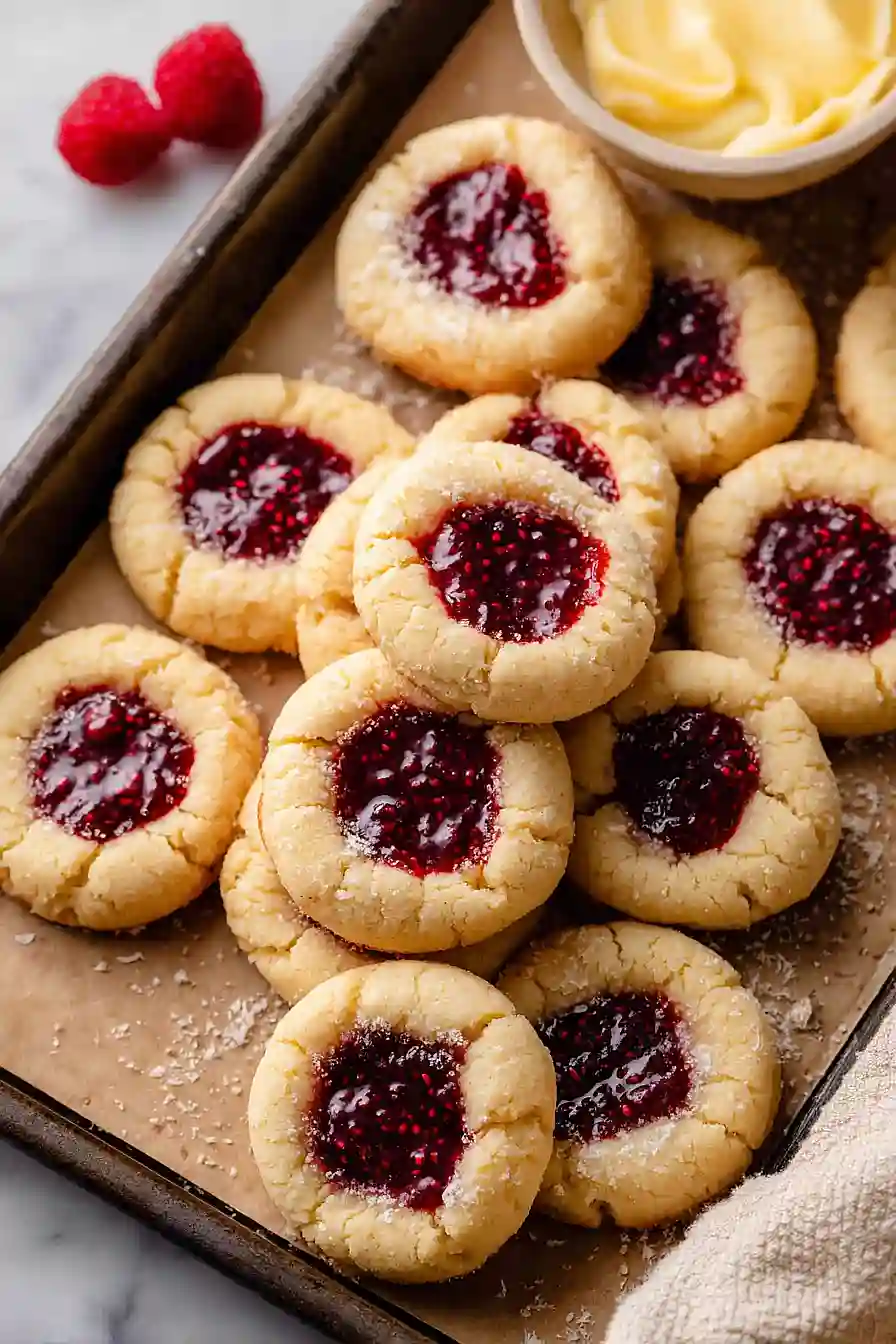 raspberry thumbprint cookies
